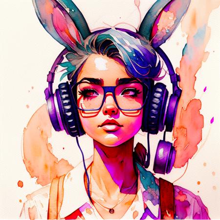 01830-3282318438-wtrcolor style, Digital art of (Retrowave bunny girl with glasses and headphone character design), official art, frontal, smilin.png